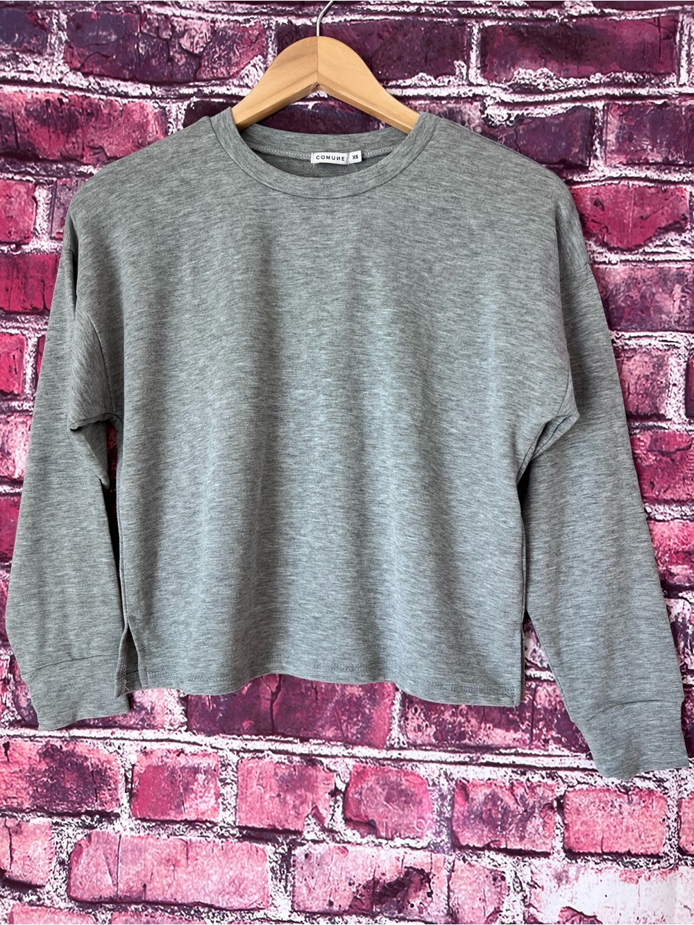 COMUNE NWT Chelsea Heather Gray Crewneck Pullover Sweatshirt XS